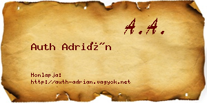 Auth Adrián névjegykártya